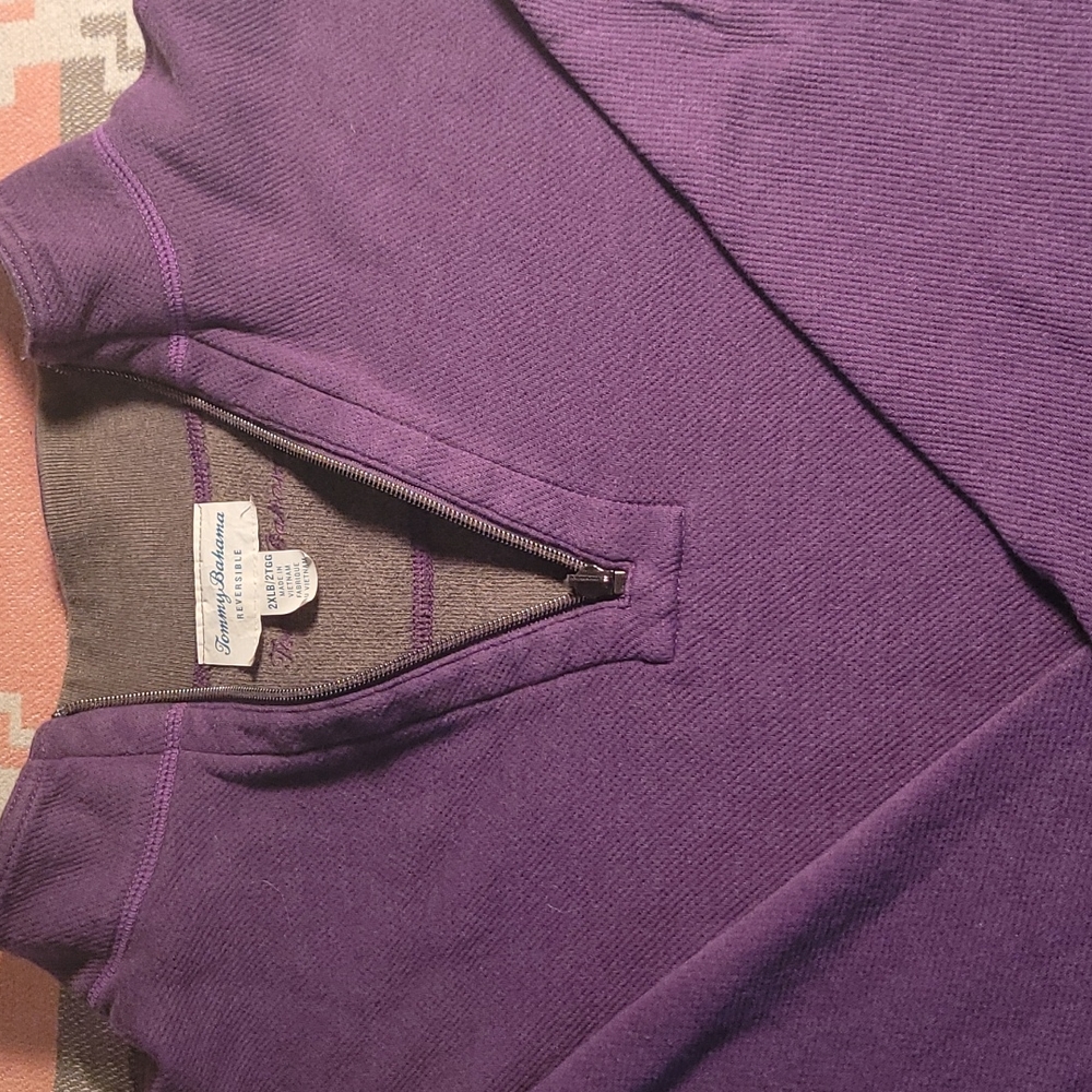 Men's Tommy Bahama reversible quarter zip pullover jacket size 2XB